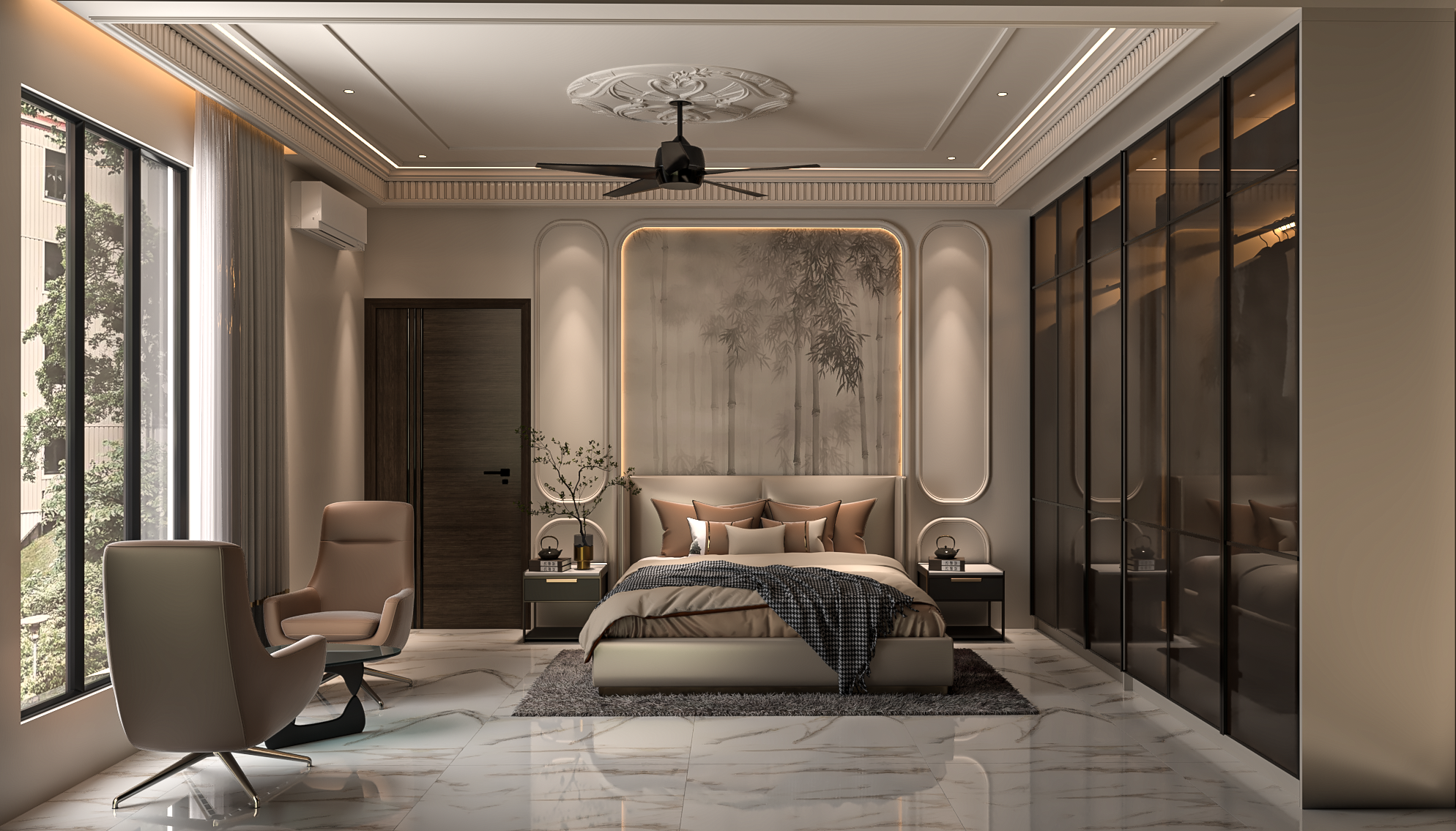Warm Veneer Bedroom Retreat (B12)