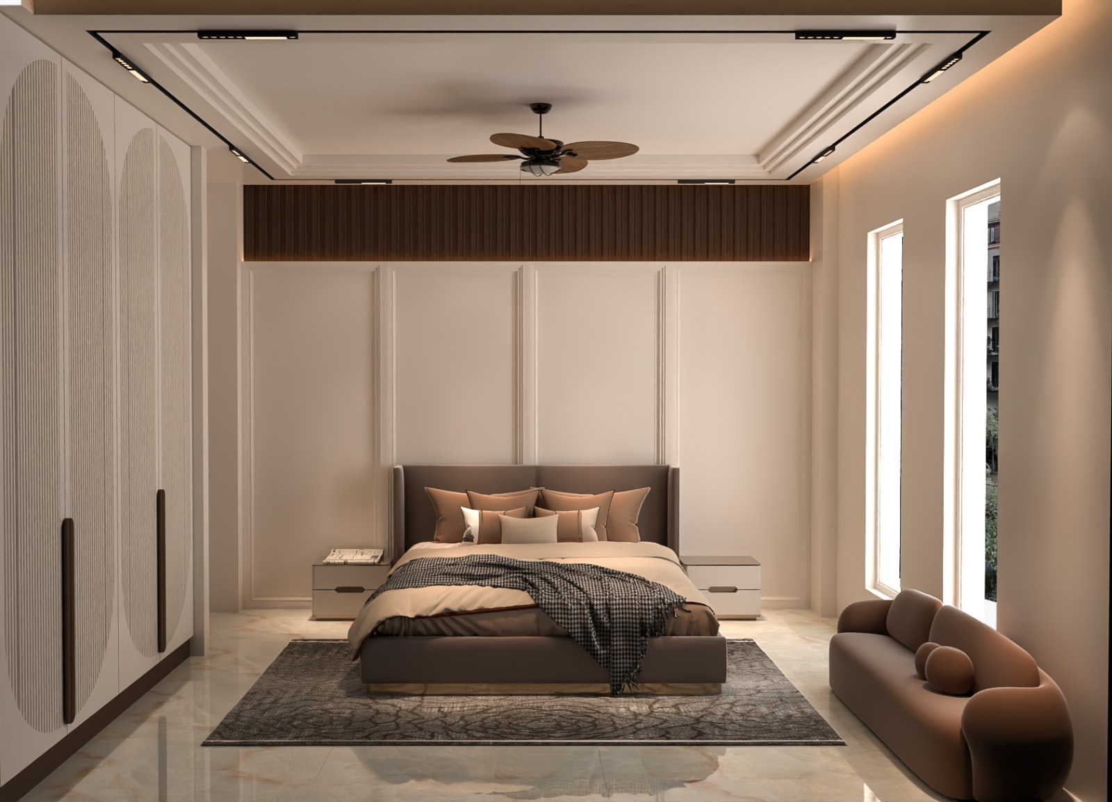 Bespoke Slatted Wood Bedroom (B14)