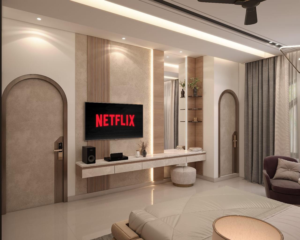 Modern Geometric Display TV Unit (T5)
