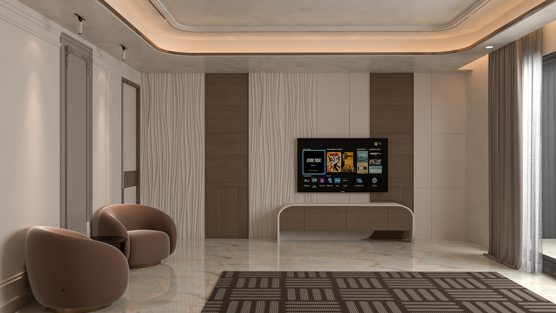 Signature Grand Hall Entertainment Wall (T9)